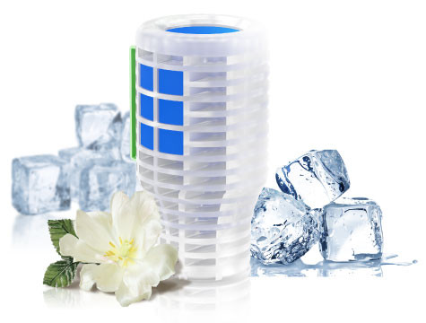 VEVO V-AIR Solid Evolution Ice Cool - jeges frissesség illatú légfrissítő kehely VEVO V-AIR Solid Evolution Ice Cool - jeges frissesség illatú légfrissítő kehely