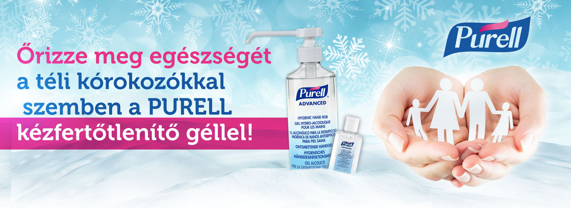 védelem a téli kórokozókkal PURELL kézfertőtlenítő géllel