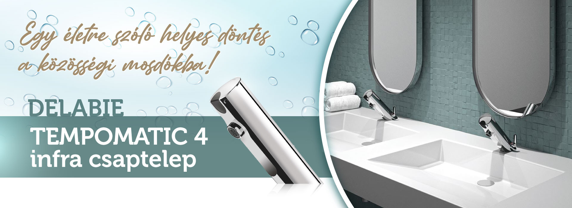 víztakarékos DELABIE automata infra csaptelep