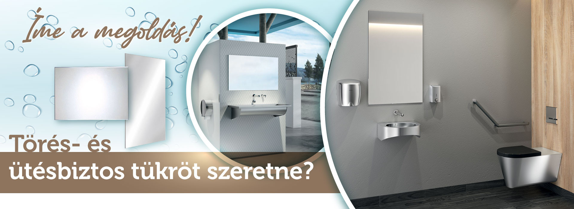 fali vandálbiztos törés- és ütésbiztos tükrök