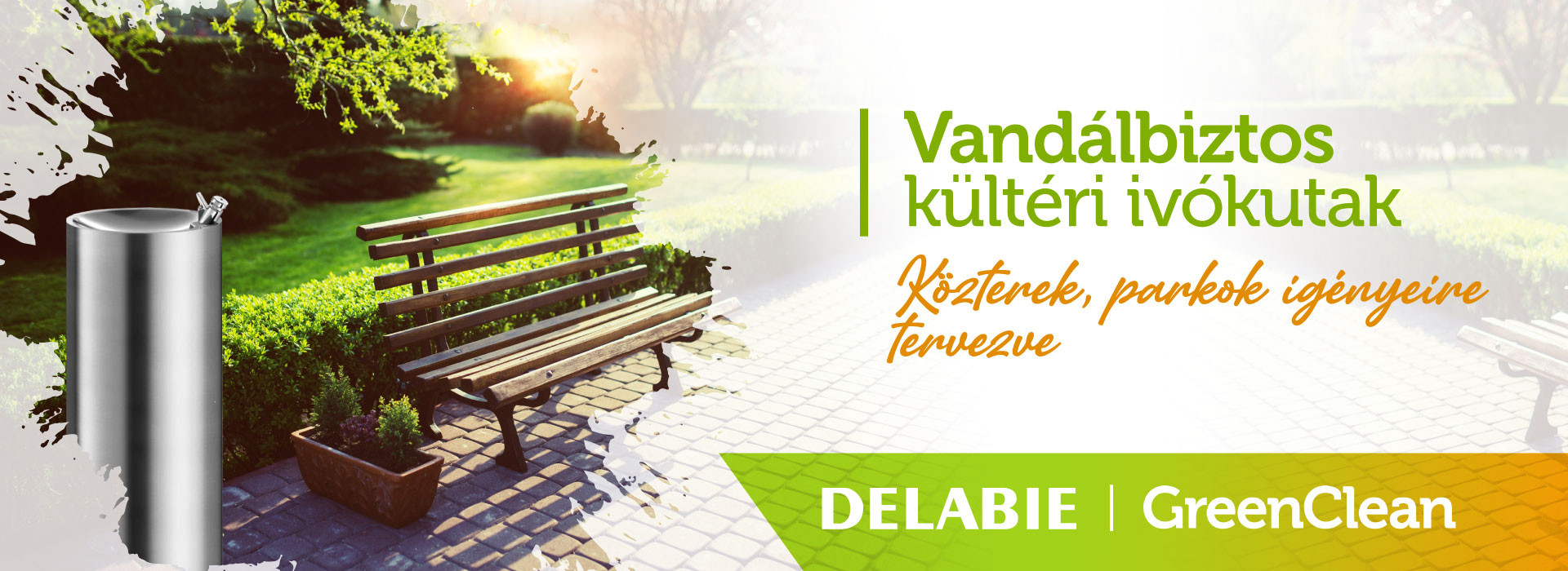 ivókutak a Green Clean kínálatában vandálbiztos kültéri ivókutak