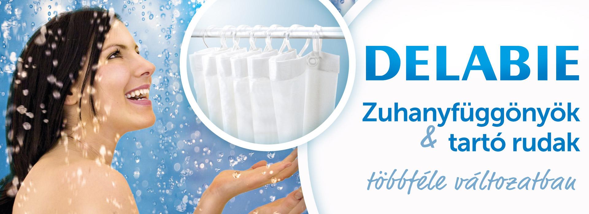 DELABIE zuhanyfüggönyök és külön rendelhető zuhanyfüggöny tartó rudak termékkínálatunkban DELABIE zuhanyfüggönyök és külön rendelhető zuhanyfüggöny tartó rudak termékkínálatunkban