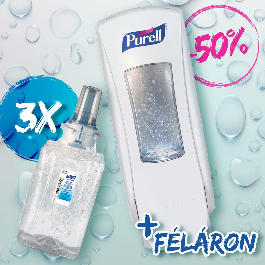 PURELL Advanced kézfertőtlenítő gél, ADX 1200 ml kézfertőtlenítő csomag