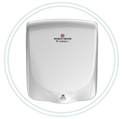 A WORLD DRYER VERDEdri HEPA- szűrő rendszerrel és antibakteriális technológiával ellátott nagy sebességű kézszárító A WORLD DRYER VERDEdri HEPA- szűrő rendszerrel és antibakteriális technológiával ellátott nagy sebességű kézszárító