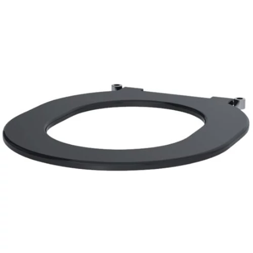 DELABIE vandálbiztos WC-ülőke fedő nélkül és rozsdamentes acél zsanérokkal vandálbiztos DELABIE WC-re, polietilén, fekete