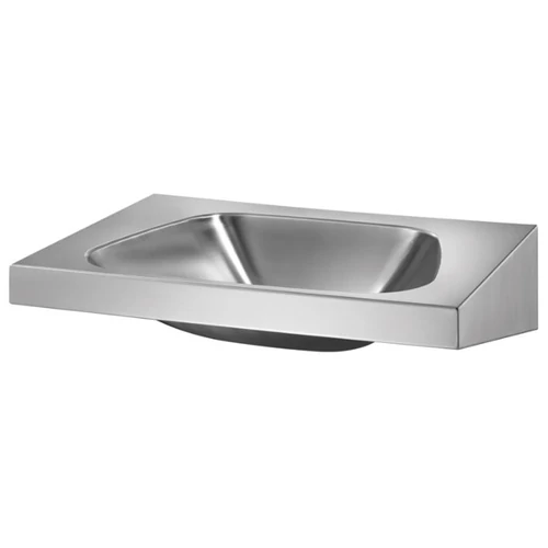DELABIE TRAPEZ rozsdamentes fali mosdó szifontakaró, csapfurat és túlfolyó nyílás nélkül, r.m. acél, selyem, 1,2 mm falvastagság