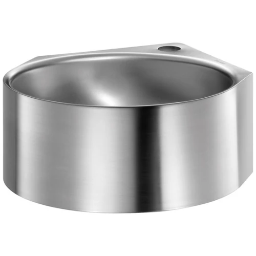 DELABIE MINIMAL fali sarok mosdókagyló szifontakaró nélkül, 35mm csapfurattal, r.m. acél, selyem, 1,2mm