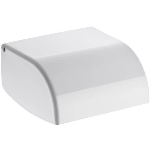 DELABIE fali kistekercses WC-papír tartó fedővel, egy tekercs számára, r. m. acél, fehér