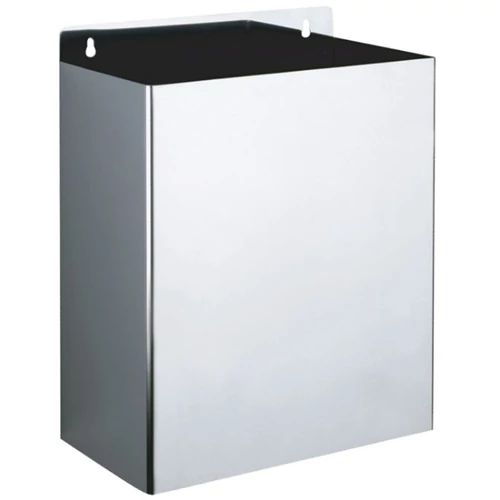 DELABIE fali hulladékgyűjtő fedő nélkül, 13 liter, 1 mm vastag r.m. acél, fényes