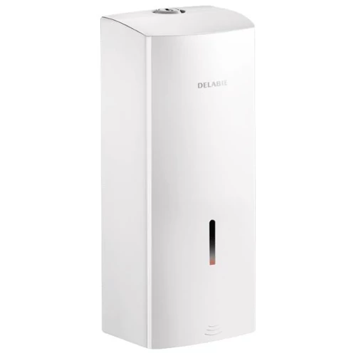 DELABIE automata szappanadagoló, SLIM, 1 literes műanyag tartállyal, r.m. acél, fehér, elemes 6x1,5V (AA)