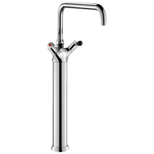 DELABIE nagy vízátfolyású, magasított mosogató csaptelep oszlop, 300 mm hosszú, 650 mm magas lengő kifolyóval, álló, 100 liter/perc