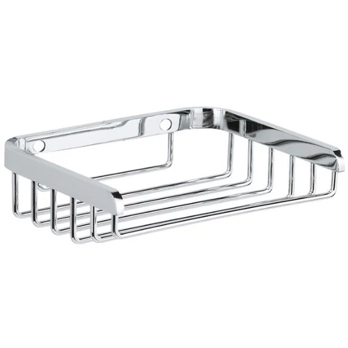 DELABIE vandálbiztos, rácsos fali szappantartó négyzetes formával, robusztus kialakítás, rozsdamentes acél, fényes