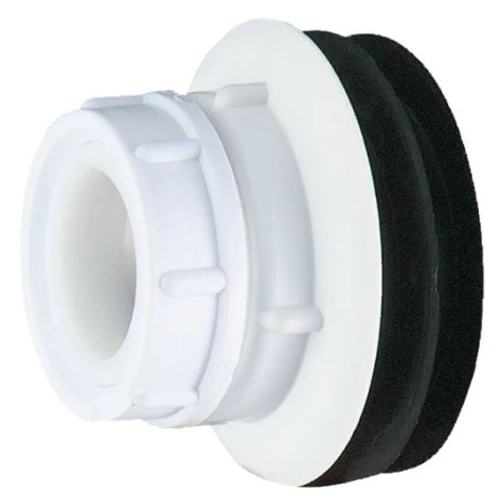 DELABIE műanyag bekötő csatlakozó idom öblítőcsőhöz, 32/55 mm roppantógyűrűvel