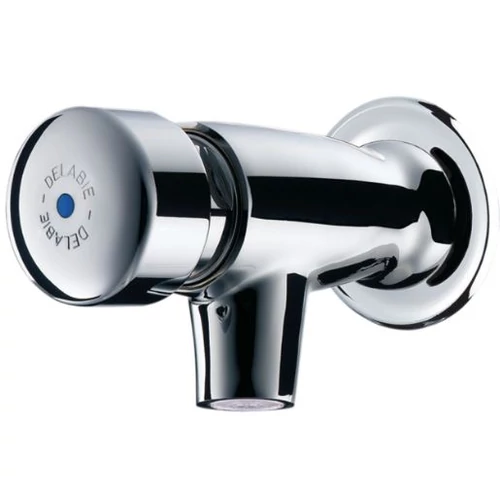 DELABIE TEMPOSTOP vandálbiztos fali csaptelep időzített nyomógombbal kevert vízre takarótárcsával 50mm