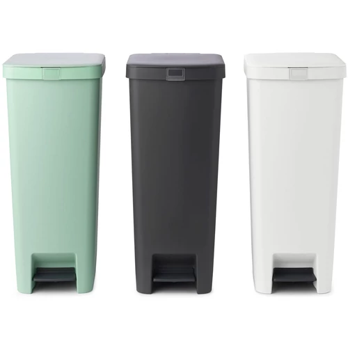 Brabantia StepUp szelektív hulladékgyűjtő szett, 3db pedálos szemetes, 40L - L méret, 91% újrahasznosított műanyag - SU40L-SET