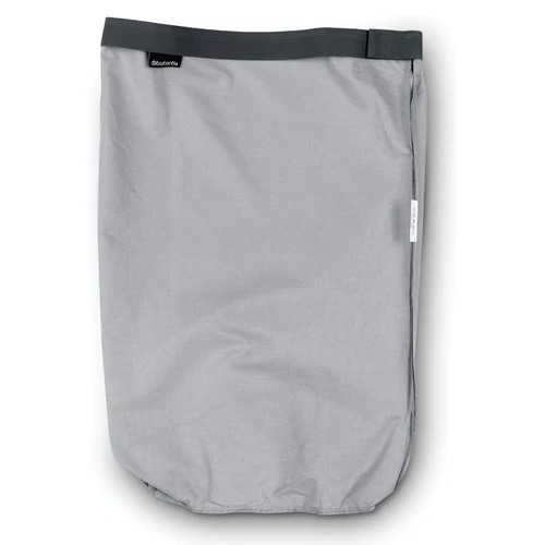 Brabantia Laundry Bin Bag tépőzáras szennyesgyűjtő csere zsák, henger formájú 35L kapacitású Laundry Bin szennyestartókhoz, mosógépben mosható, szürke - 102325