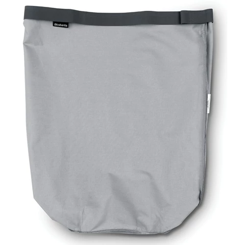 Brabantia Laundry Bin Bag tépőzáras szennyesgyűjtő csere zsák, henger formájú 60L kapacitású Laundry Bin szennyestartókhoz, mosógépben mosható, szürke - 102363