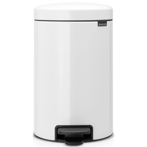 Brabantia NewIcon pedálos hulladékgyűjtő szagmentesen záródó Soft-Close fedél, műanyag tartály, 12L - X méret, acél, fehér - 111969