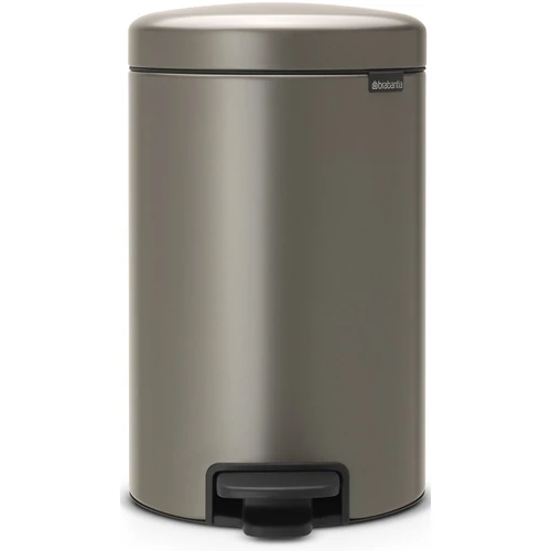 Brabantia NewIcon pedálos hulladékgyűjtő szagmentesen záródó Soft-Close fedél, műanyag tartály, 12L - X méret, acél, platinaszürke - 113628