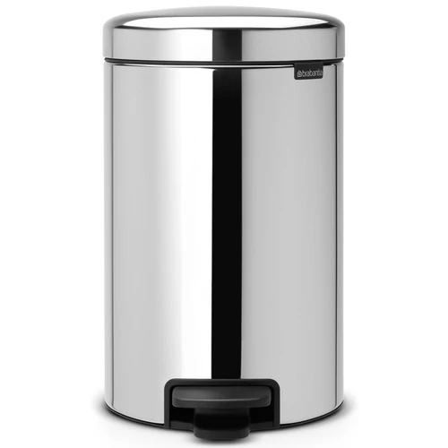 Brabantia NewIcon pedálos hulladékgyűjtő szagmentesen záródó Soft-Close fedél, acél belső tartály, 12L - X méret, r.m. acél, fényes - 113888