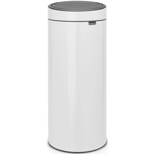 Brabantia Touch Bin New Soft-Touch nyomófedeles hulladékgyűjtő belső tartállyal, kerek, 30L - G méret, acél, fehér - 115141