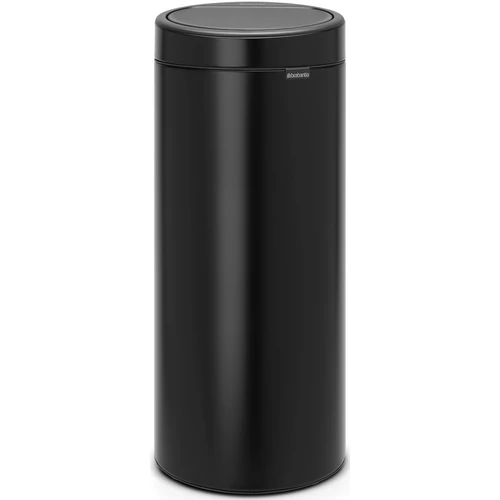 Brabantia Touch Bin New Soft-Touch nyomófedeles hulladékgyűjtő belső tartállyal, kerek, 30L - G méret, acél, matt fekete - 115301