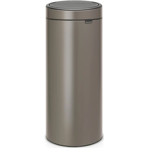 Brabantia Touch Bin New Soft-Touch nyomófedeles hulladékgyűjtő belső tartállyal, kerek, 30L - G méret, acél, platinaszürke - 115363