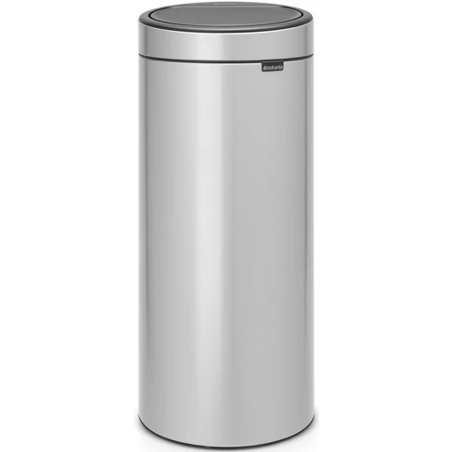 Brabantia Touch Bin New Soft-Touch nyomófedeles hulladékgyűjtő belső tartállyal, kerek, 30L - G méret, acél, metál szürke - 115387