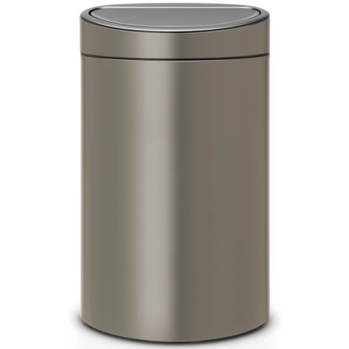 Brabantia Touch Bin New Recycle Soft-Touch nyomófedeles szelektív kuka, ovális, 23+10L - G+C méret, acél platinaszürke - 117909