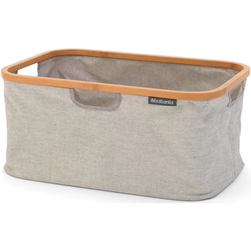 Brabantia Foldable Laundry Basket összehajtható szennyestartó kosár, bambusz peremmel, 40L kapacitás, szürke - 118180