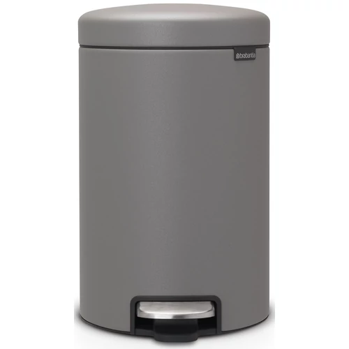 Brabantia NewIcon pedálos hulladékgyűjtő szagmentesen záródó Soft-Close fedél, műanyag tartály, 12L - X méret, acél, betonszürke ásványi textúra - 119149