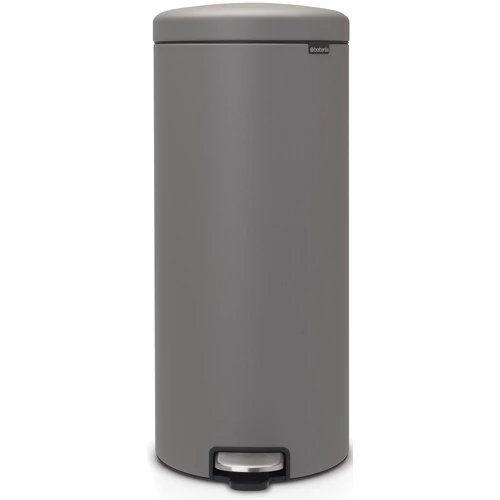 Brabantia NewIcon pedálos hulladékgyűjtő szagmentesen záródó Soft-Close fedél, műanyag tartály, 30L - G méret, acél, betonszürke ásványi textúra - 119187