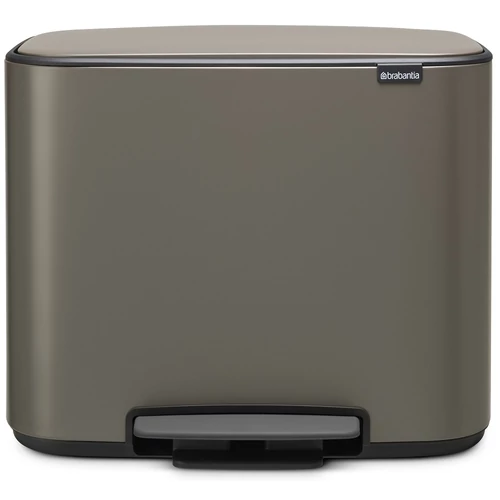 Brabantia Bo Pedal Bin pedálos hulladékgyűjtő szagmentesen záródó Soft-Close fedél, műanyag tartály, 36L - R méret, acél, platinaszürke - 121449