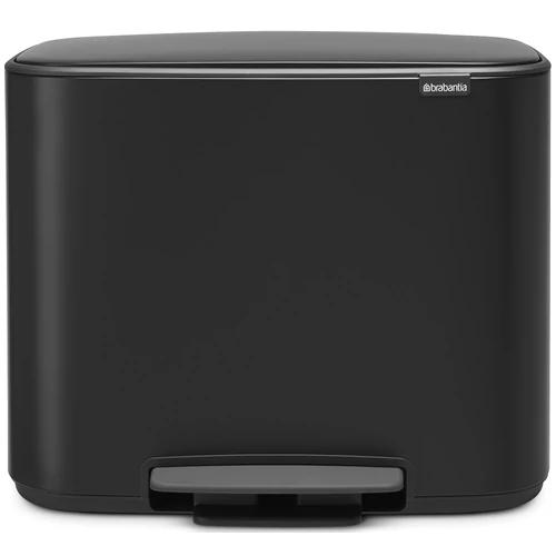 Brabantia Bo Pedal Bin pedálos hulladékgyűjtő szagmentesen záródó Soft-Close fedél, műanyag tartály, 36L - R méret, acél, matt fekete - 121463
