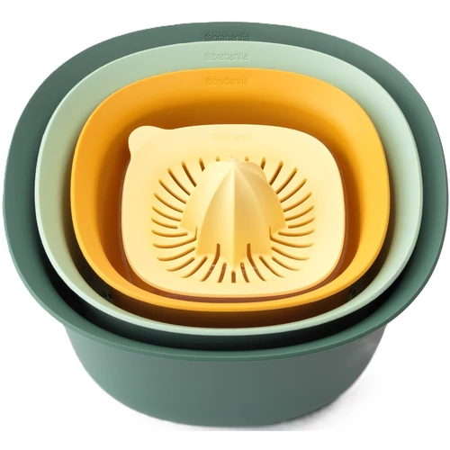 Brabantia Tasty+ Bake & Mix keverőtál szett, 2db keverőtál/ 1db szűrőedény/ 1db mérőkancsó/facsaró, többszínű, műanyag - 122262