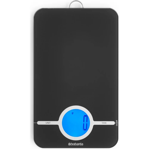 Brabantia Tasty+ Measure & Check digitális konyhai mérleg, 5kg teherbírás, 1g pontosság, megvilágított LCD kijelző, elemes, műanyag test, üveg fedlap, sötétszürke - 122644
