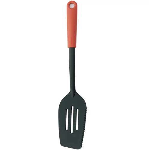 Brabantia Tasty+ Cook & Serve spatula, egyik oldali vágóéllel, beépített serpenyőtartóval, akasztóval, hőálló, műanyag, terrakotta rózsaszín - 122804