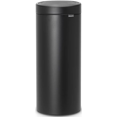 Brabantia Touch Bin New Soft-Touch nyomófedeles hulladékgyűjtő belső tartállyal, kerek, 30L - G méret, acél, holdfény fekete ásványi textúra - 128967