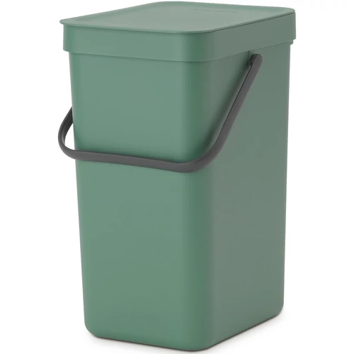 Brabantia Sort & Go konyhai szemetes felnyitható fedéllel, fogantyúval szelektív és komposzt gyűjtéséhez, 12L - C méret, platinazöld - 129803