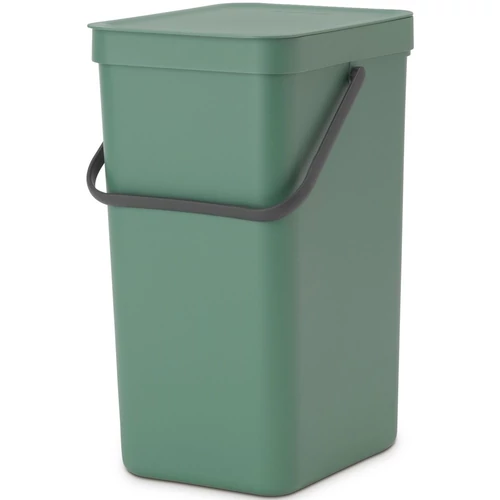 Brabantia Sort & Go konyhai szemetes felnyitható fedéllel, fogantyúval szelektív és komposzt gyűjtéséhez, 16L - D méret, platinazöld - 129827