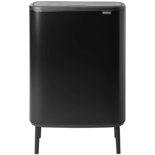 Brabantia Bo Touch Bin Hi hulladékgyűjtő Soft-Close fedéllel, magasított, lábakon álló, műanyag tartály, XXL, 60L - M méret, acél, matt fekete - 130229