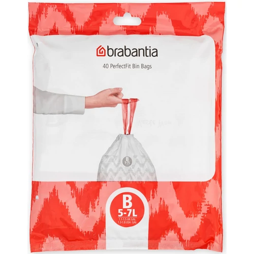 Brabantia PerfectFit szemeteszsák, B méret, 5-7L, visszazárható adagoló csomag, 40 zsák/csomag - 137747