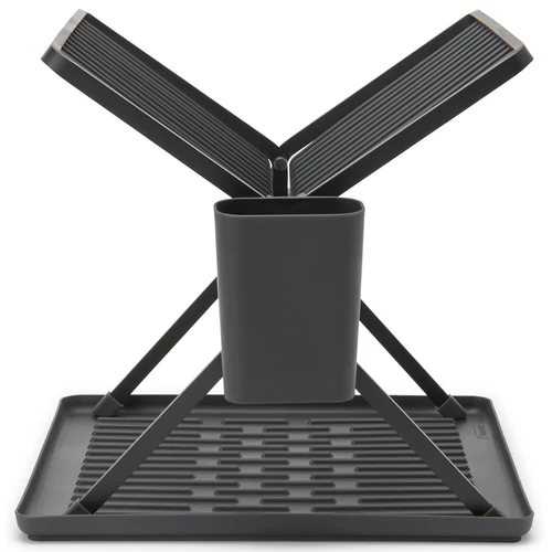 Brabantia SinkSide Foldable Dish Drying Rack összecsukható edényszárító, csepegtető tálca, kis méretű, evőeszköztartóval, sötétszürke, 370x330 mm - 139406