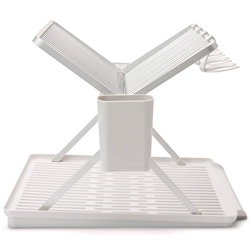 Brabantia SinkSide Foldable Dish Drying Rack összecsukható edényszárító állvány, nagy méretű, 2db evőeszköztartó, világosszürke, 510x420 mm - 139444