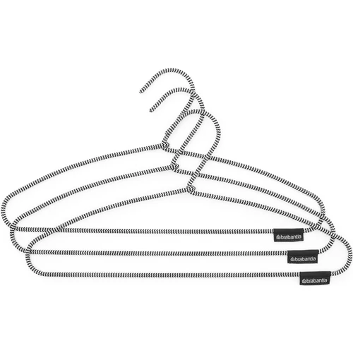 Brabantia Soft Touch ruhaakasztó vállfák, 3db-os szett, acél, csúszásmentes szövetbevonattal, fekete/fehér - 149269