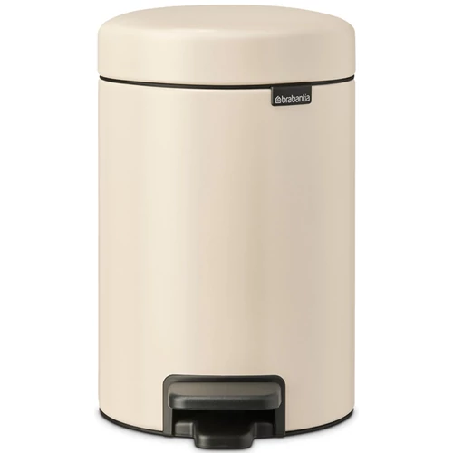 Brabantia NewIcon pedálos hulladékgyűjtő szagmentesen záródó Soft-Close fedél, műanyag tartály, 3L - V méret, acél, világos bézs - 149887