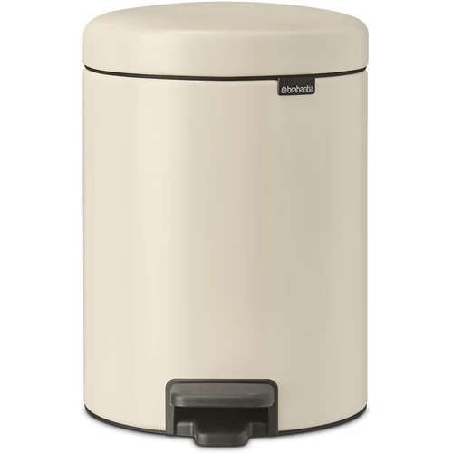 Brabantia NewIcon pedálos hulladékgyűjtő szagmentesen záródó Soft-Close fedél, műanyag tartály, 5L - W méret, acél, világos bézs - 149900
