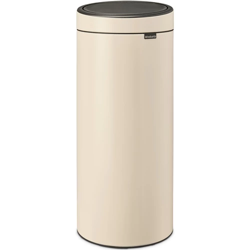 Brabantia Touch Bin New Soft-Touch nyomófedeles hulladékgyűjtő belső tartállyal, kerek, 30L - G méret, acél, világos bézs - 149986