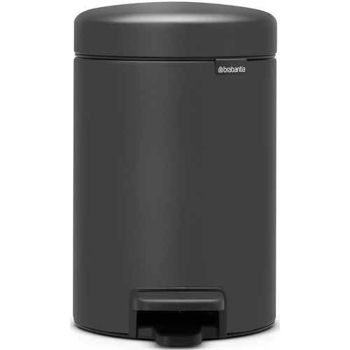Brabantia NewIcon pedálos hulladékgyűjtő szagmentesen záródó Soft-Close fedél, műanyag tartály, 3L - V méret, acél, határtalan szürke ásványi textúra - 200465
