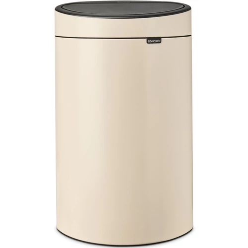 Brabantia Touch Bin New Soft-Touch nyomófedeles hulladékgyűjtő belső tartállyal, ovális, 40L - L méret, acél, világos bézs - 200748